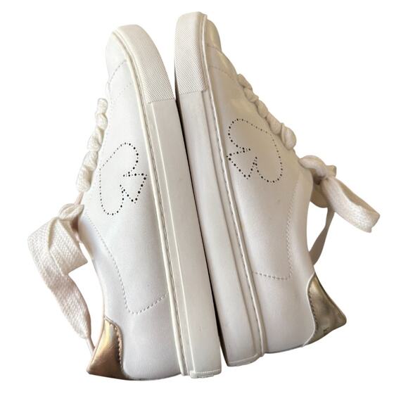 Kate Spade White & Gold Spade Logo Lace Up Leather Comfortable Sneakers-Size 6.5 - Picture 6 of 7